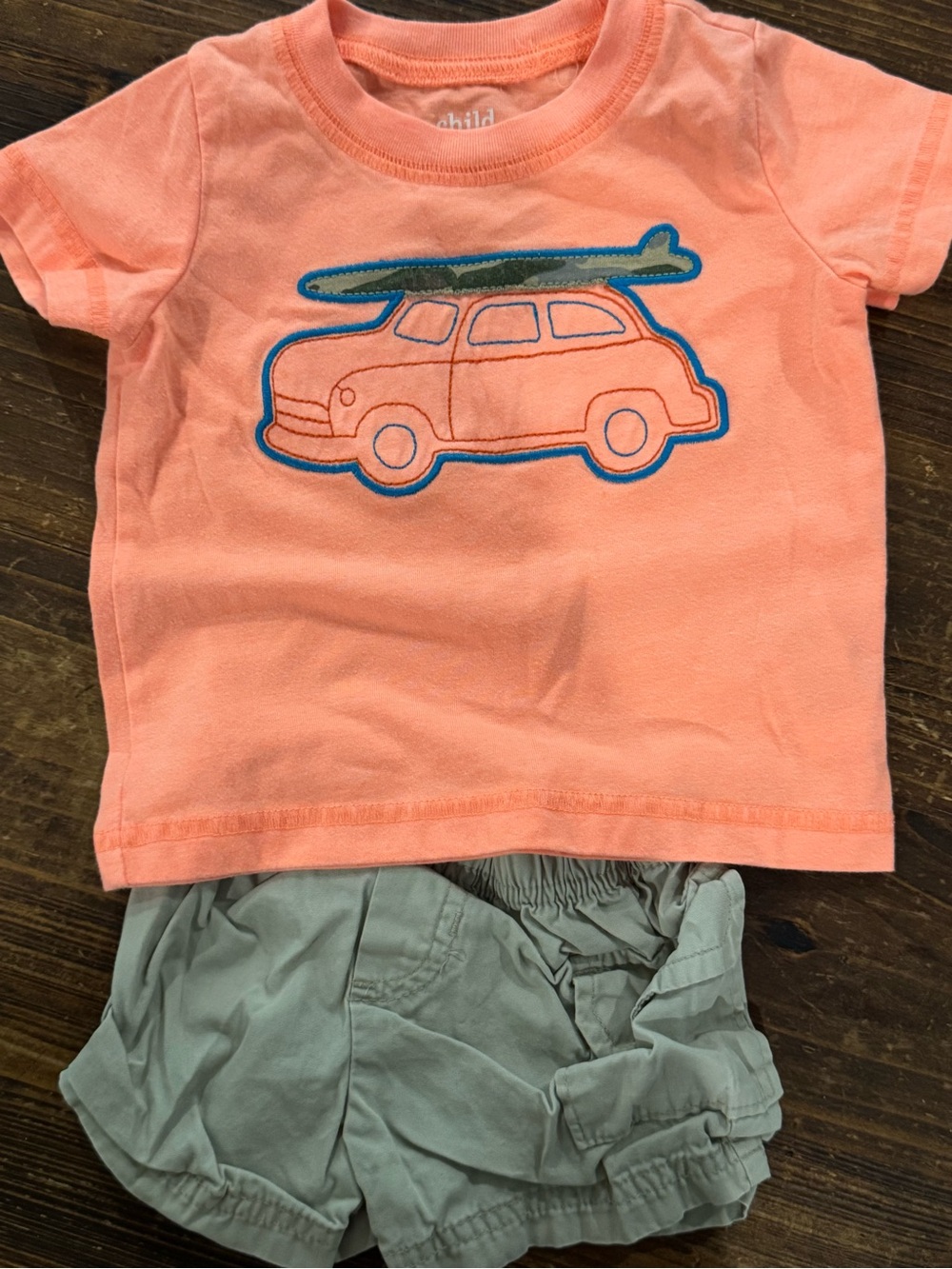 Carter's Coral Top with Shorts Kids Matching Set